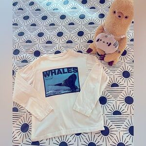 Cool Uniqlo Boy’s L/S Whales Graphic Tee (Sz. 7-8)